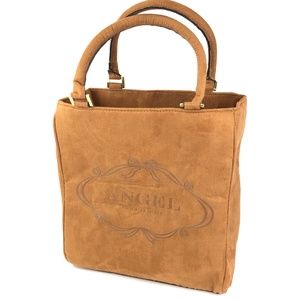 Victoria's Secret Angel Bag Tan Faux Suede Fabric